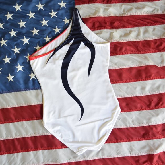 FILA Vintage Swimsuit One shoulder patriotic 90s - Picture 4 of 8